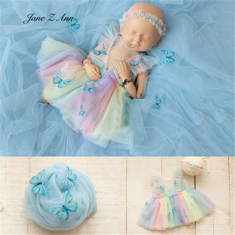 KMK - Rainbow ButterflyTulle Romper Set