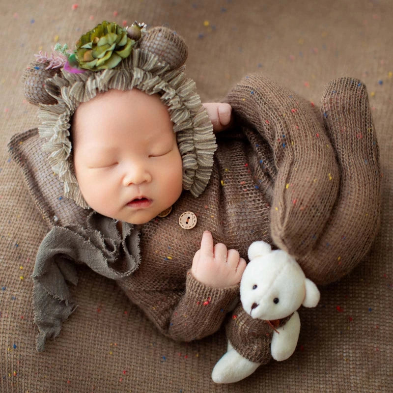 KMK - 4 Pcs/Set Newborn Knit Romper Set