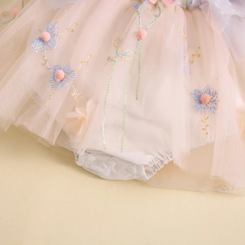 KMK - Butterfly Embroidery Mesh Tulle Dress Romper