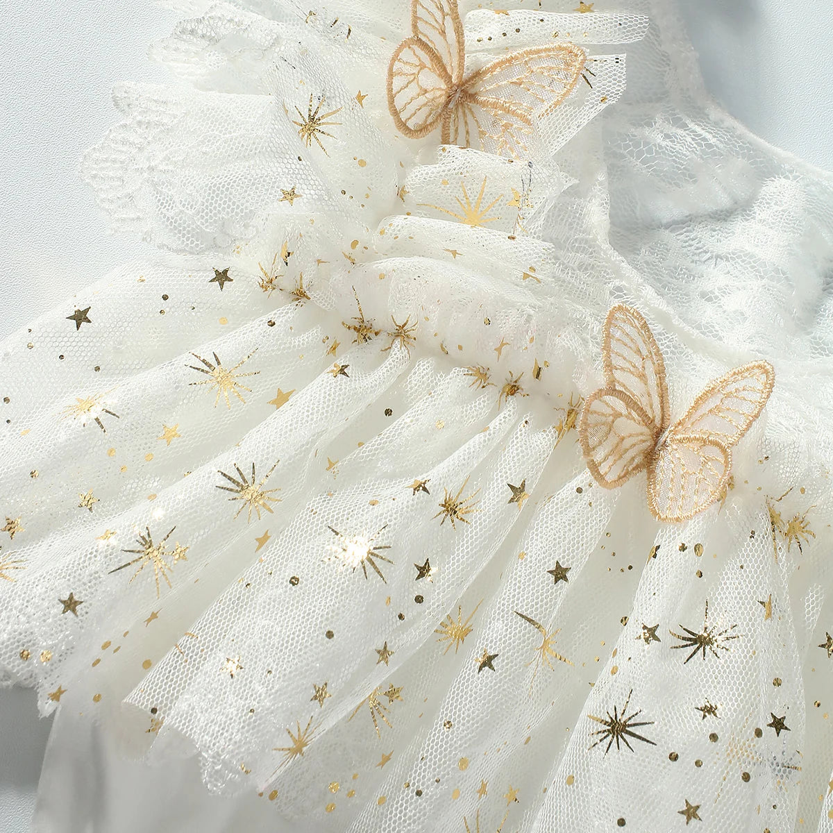 KMK - Butterfly Glitter Romper + Pearl Headband