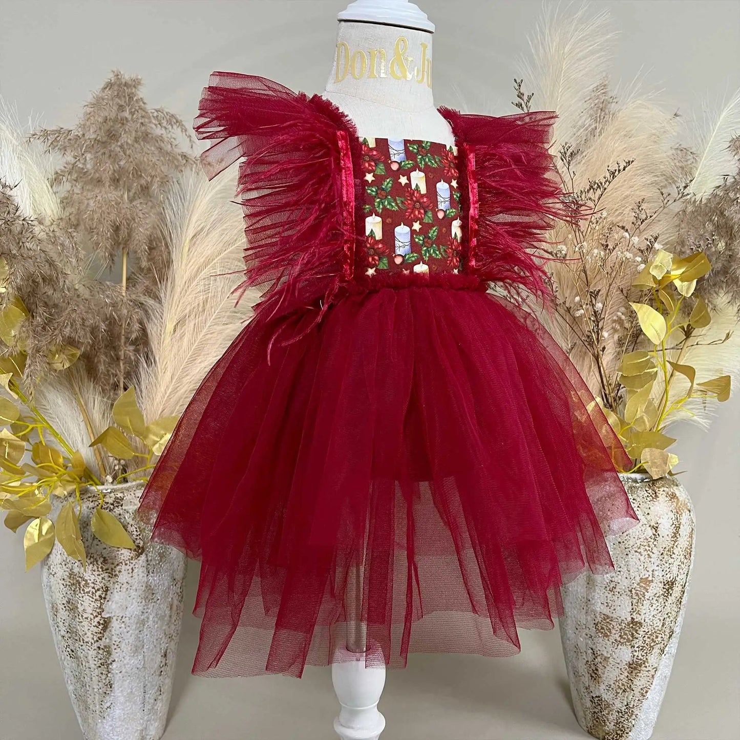 KMK - Gauze Christmas Red Tutu Dress