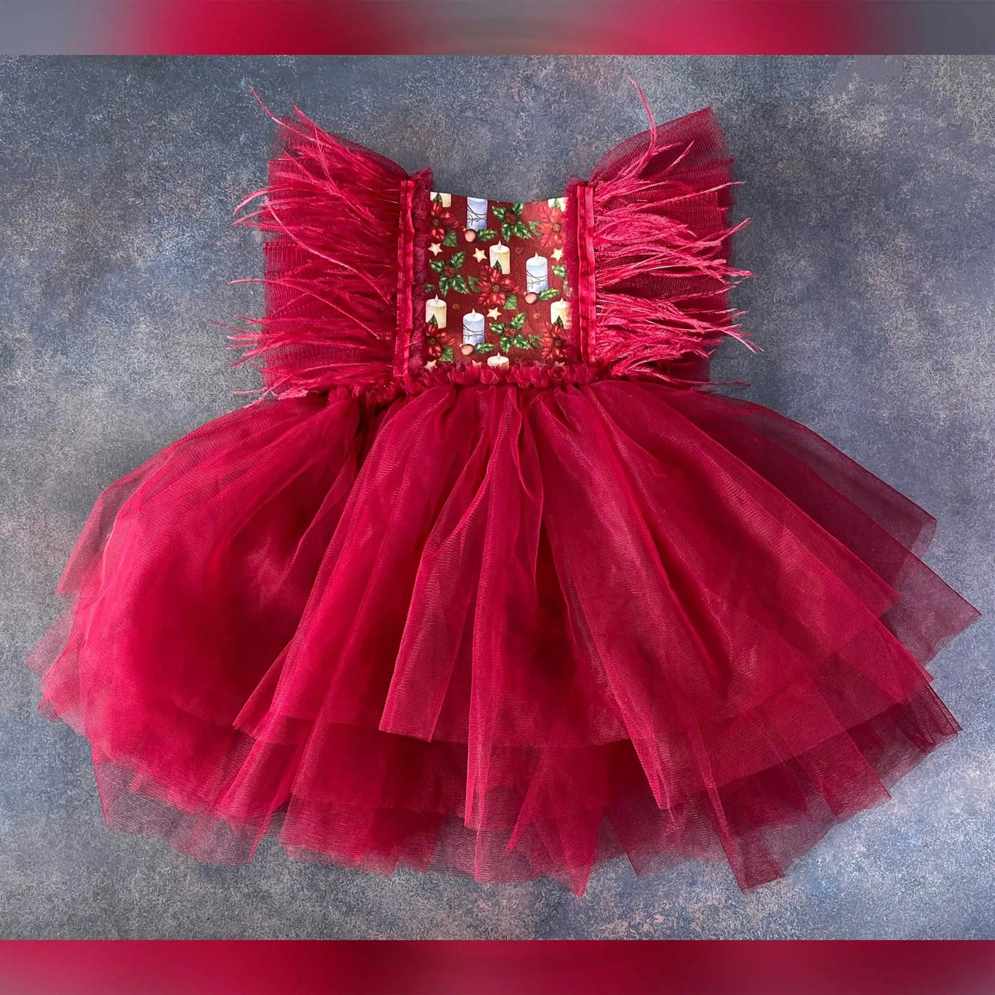 KMK - Gauze Christmas Red Tutu Dress