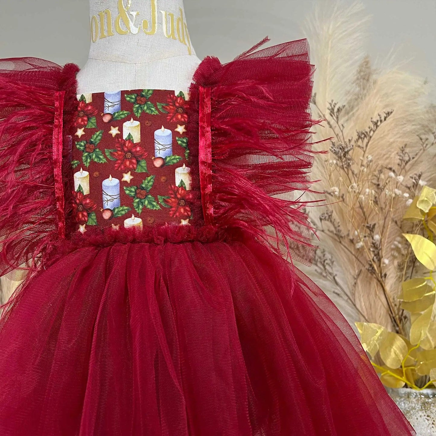 KMK - Gauze Christmas Red Tutu Dress