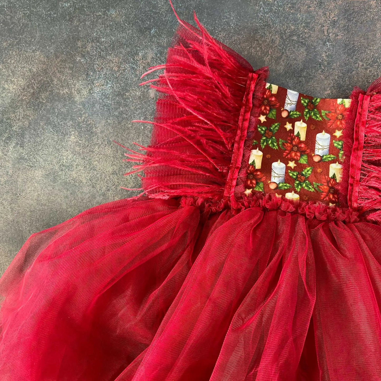KMK - Gauze Christmas Red Tutu Dress
