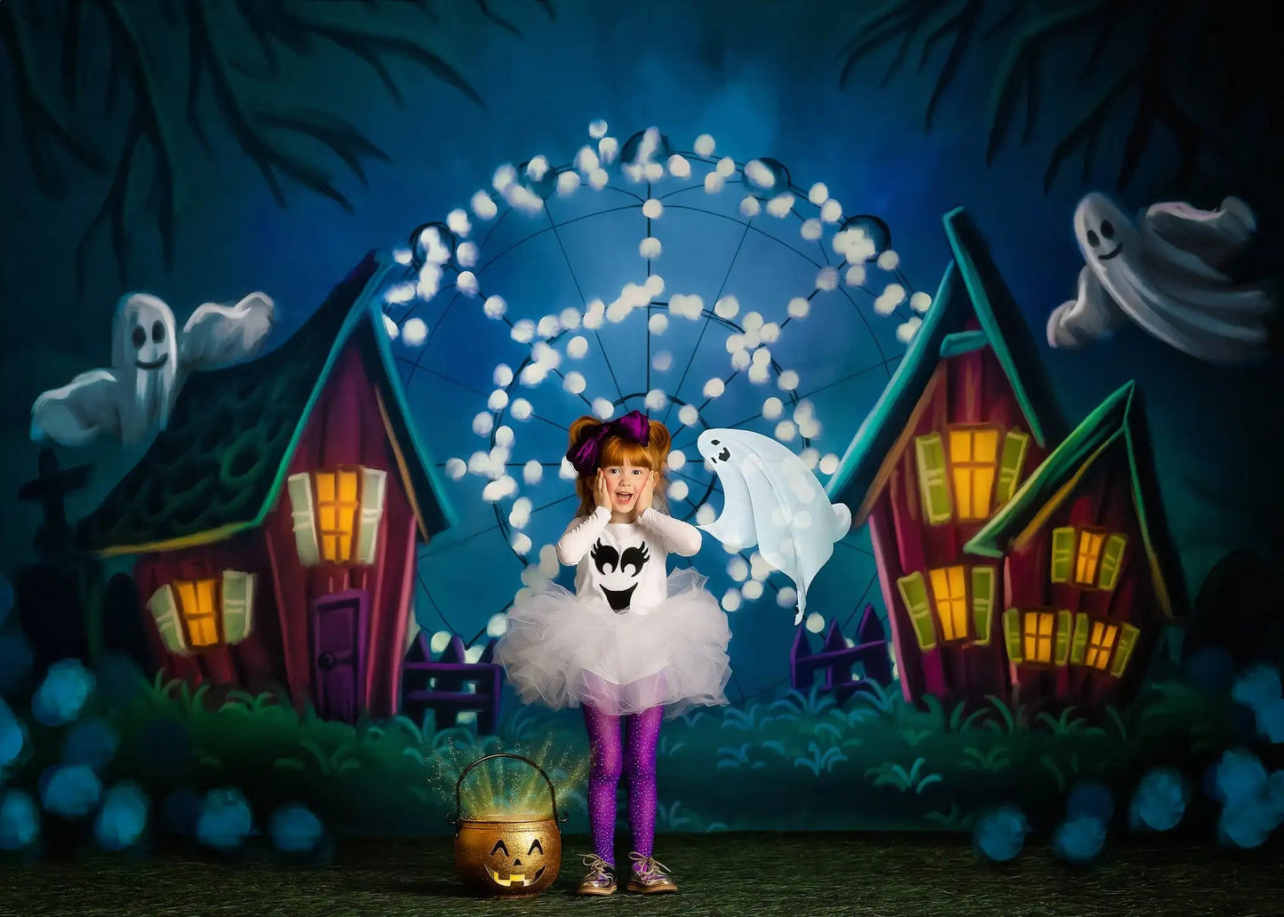KMK - Halloween Ghost House Backdrop