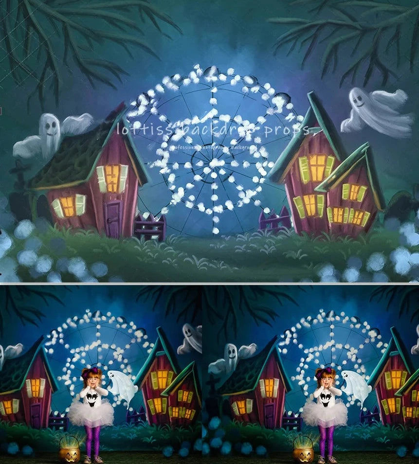 KMK - Halloween Ghost House Backdrop