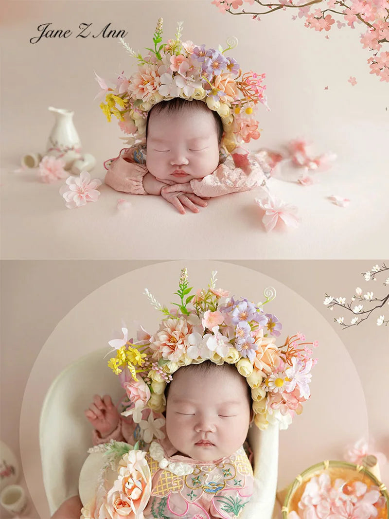 KMK - Newborn Pink Garden Bonnet