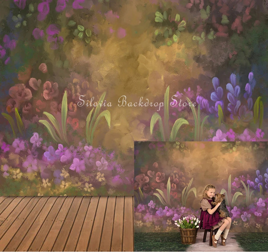 KMK - Purple Flowers Backdrop