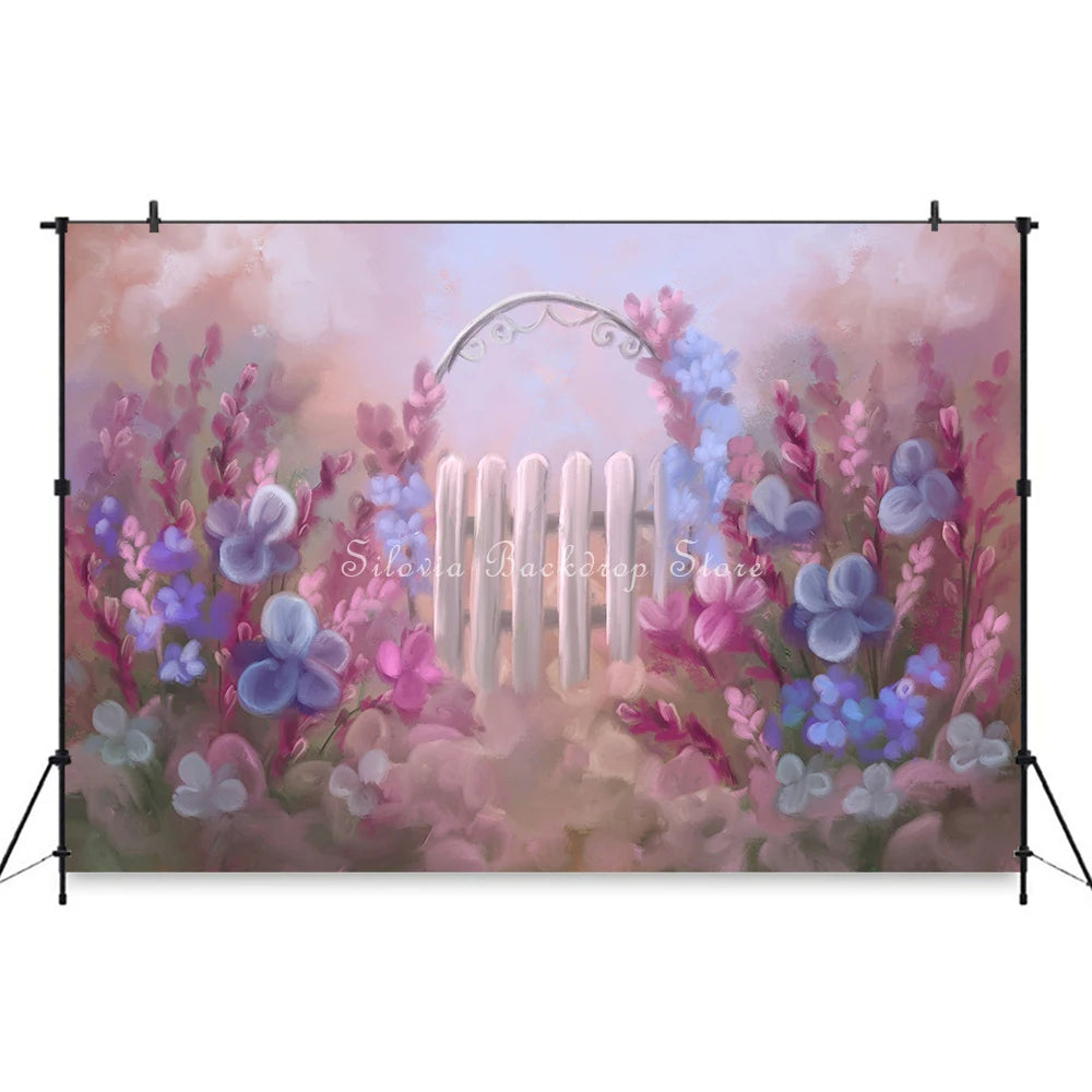KMK - Romantic Gate Blooms Backdrop