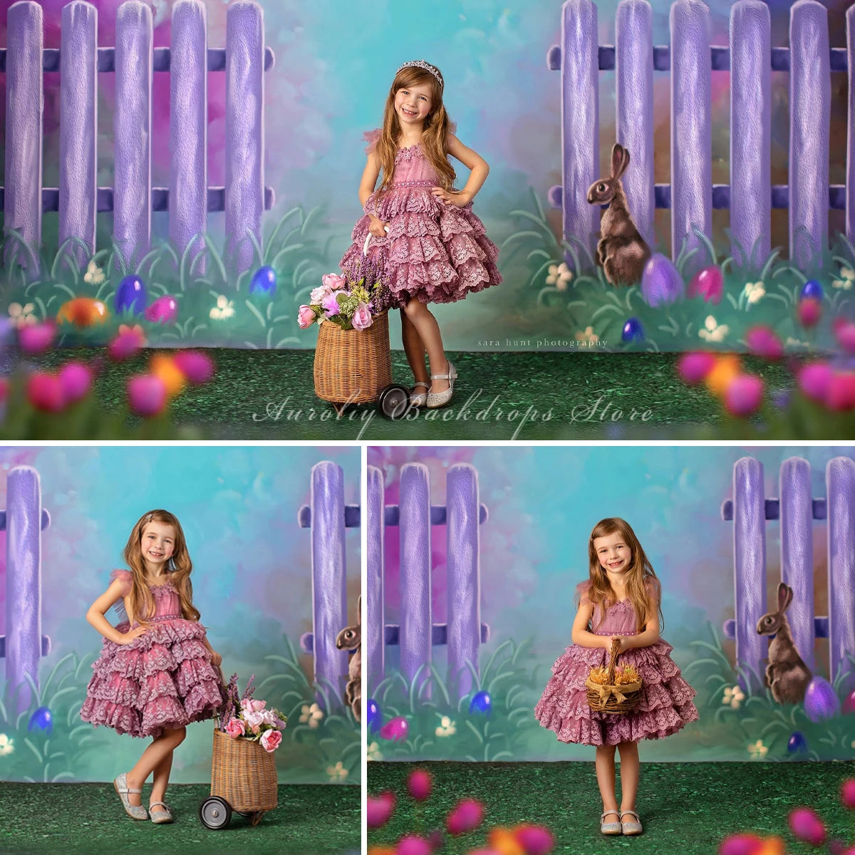KMK - Spring Bunny Garden Entrance Backdrop
