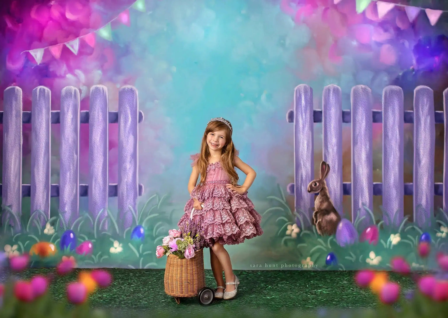 KMK - Spring Bunny Garden Entrance Backdrop