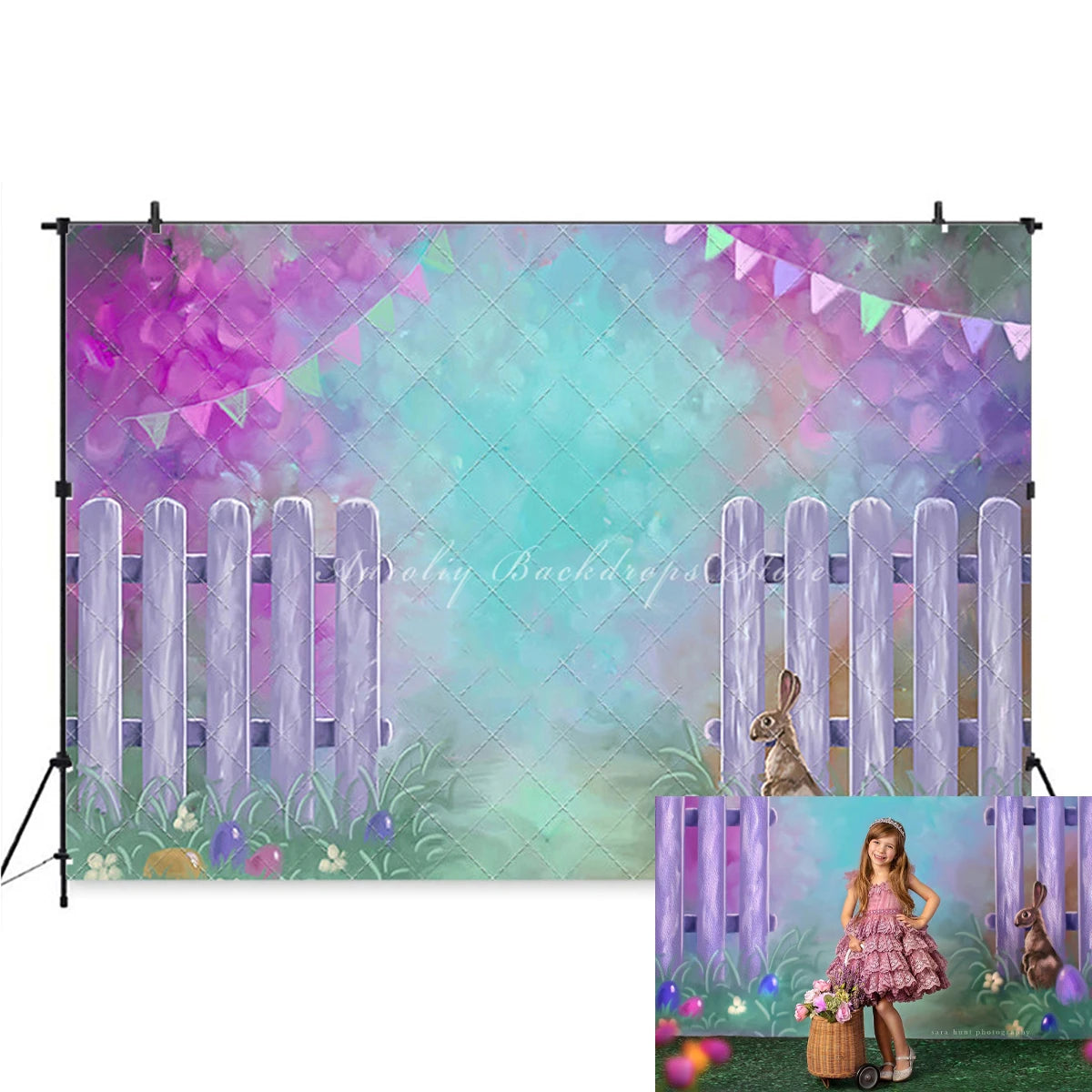 KMK - Spring Bunny Garden Entrance Backdrop