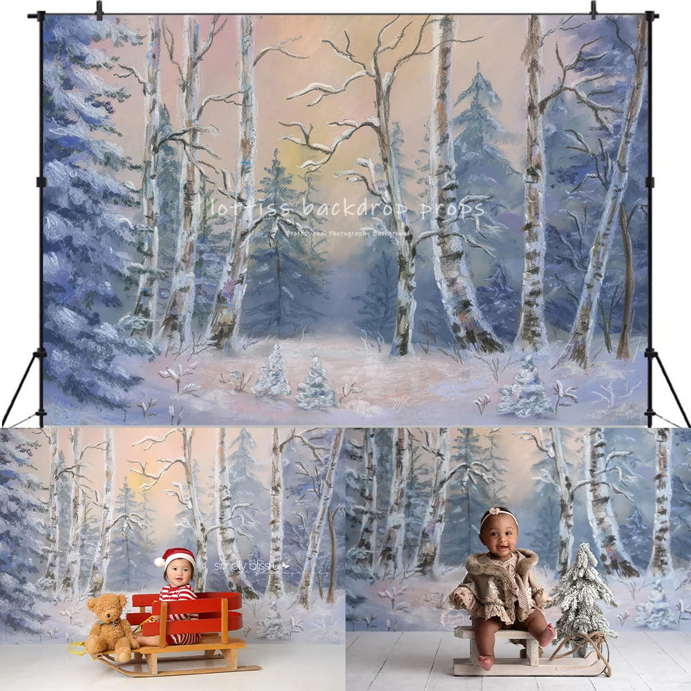 KMK - Winter Eve Forest Backdrop