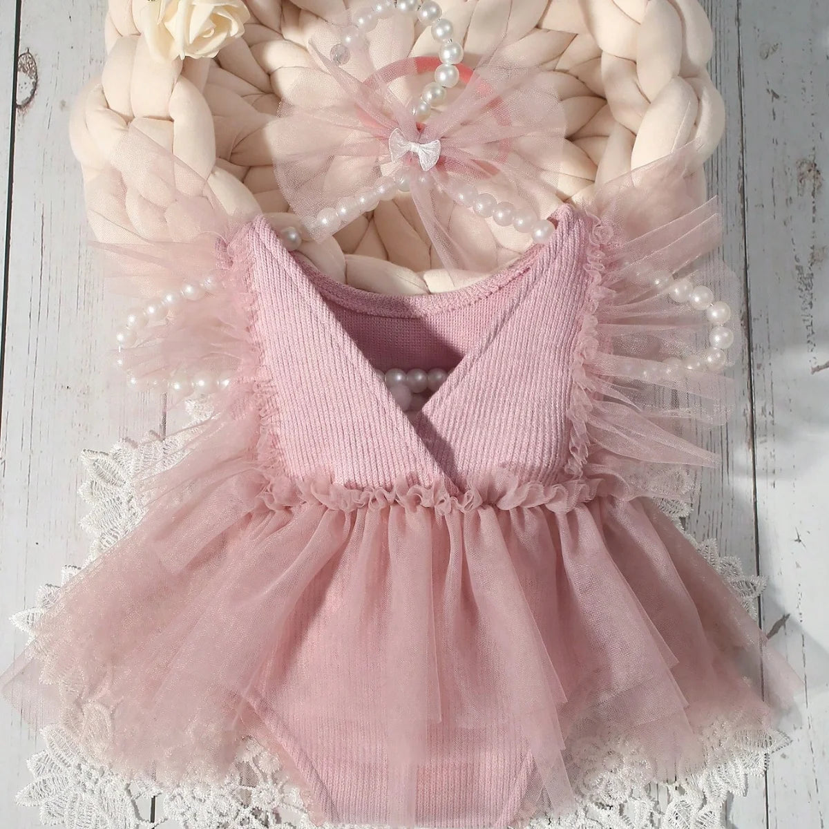 KMK - Plain Tulle Romper Set