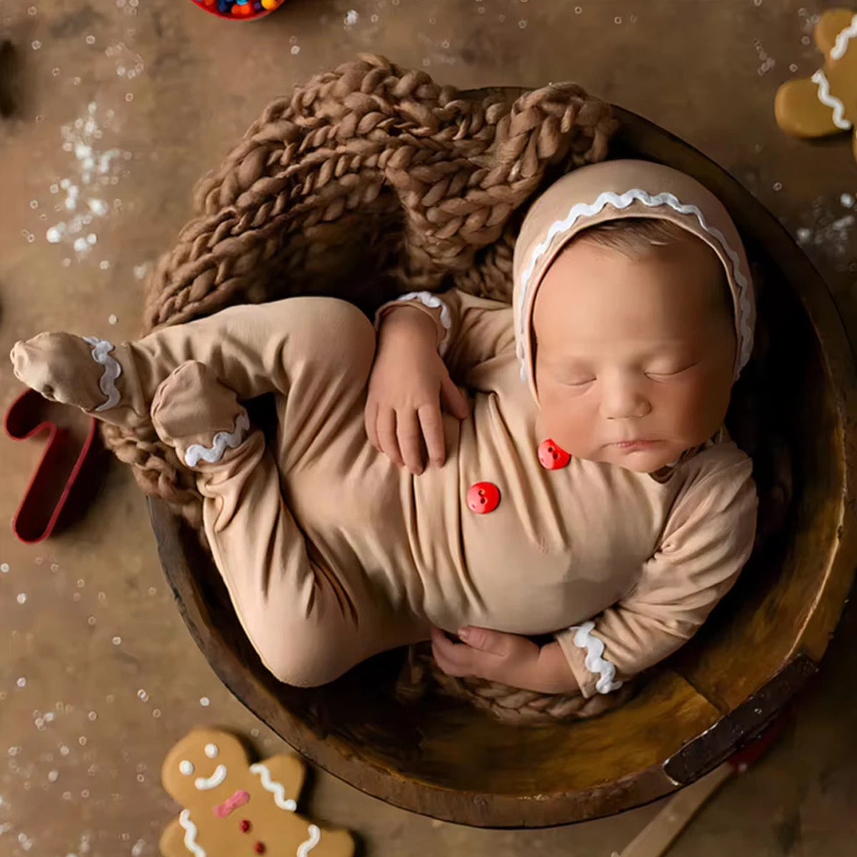 KMK - Gingerbread Man Romper Set