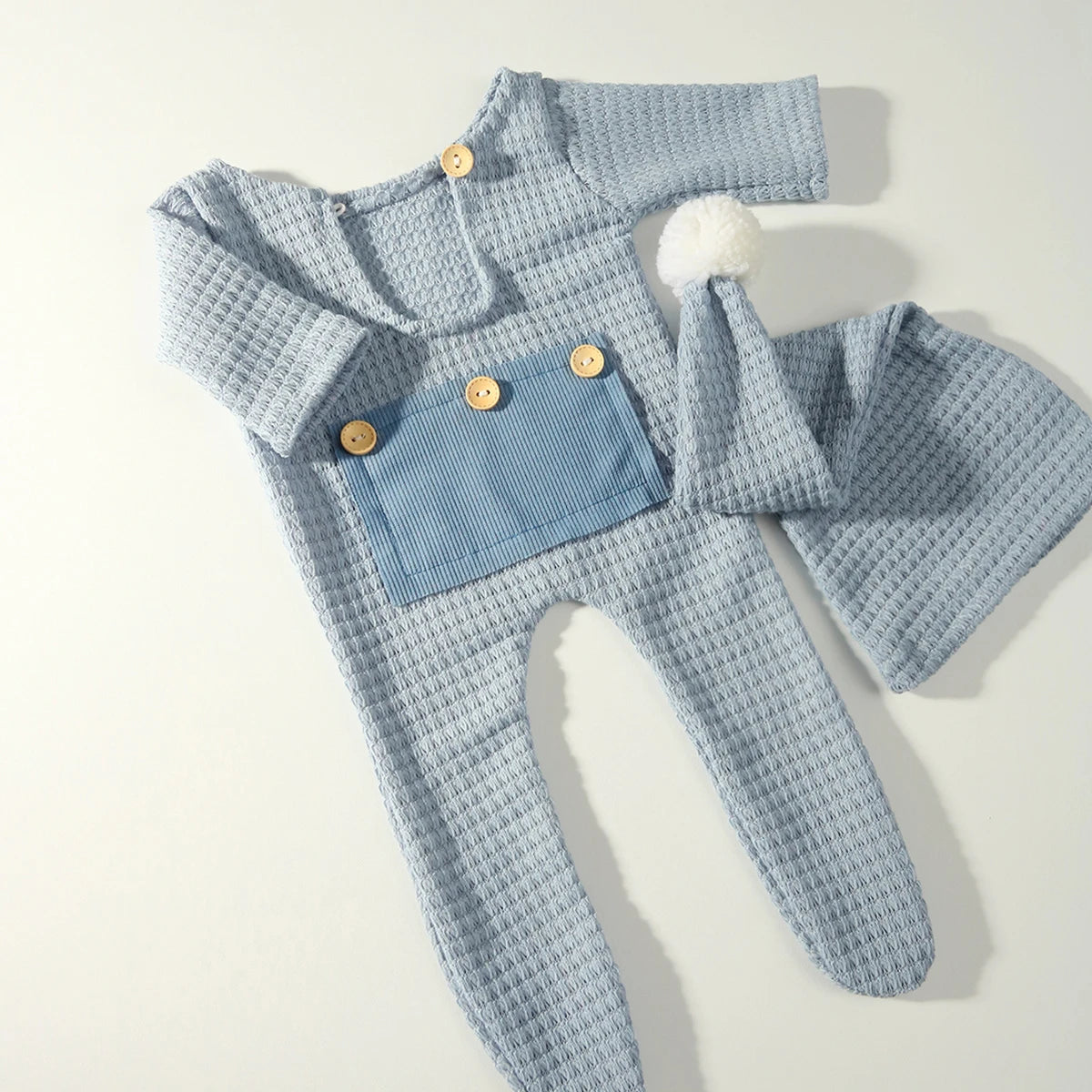 KMK - Waffle Pocket Romper Sets