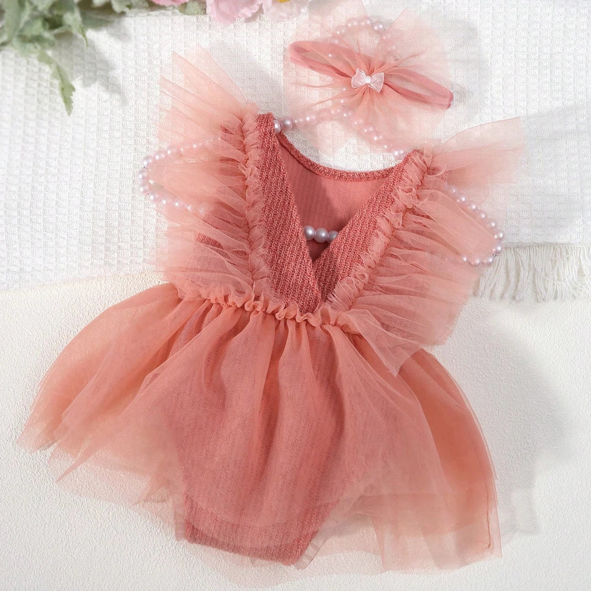 KMK - Plain Tulle Romper Set