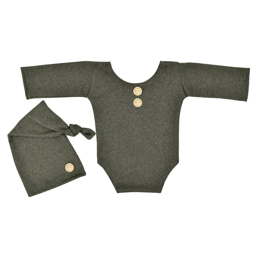 KMK - Long Sleeve Plain Romper Set