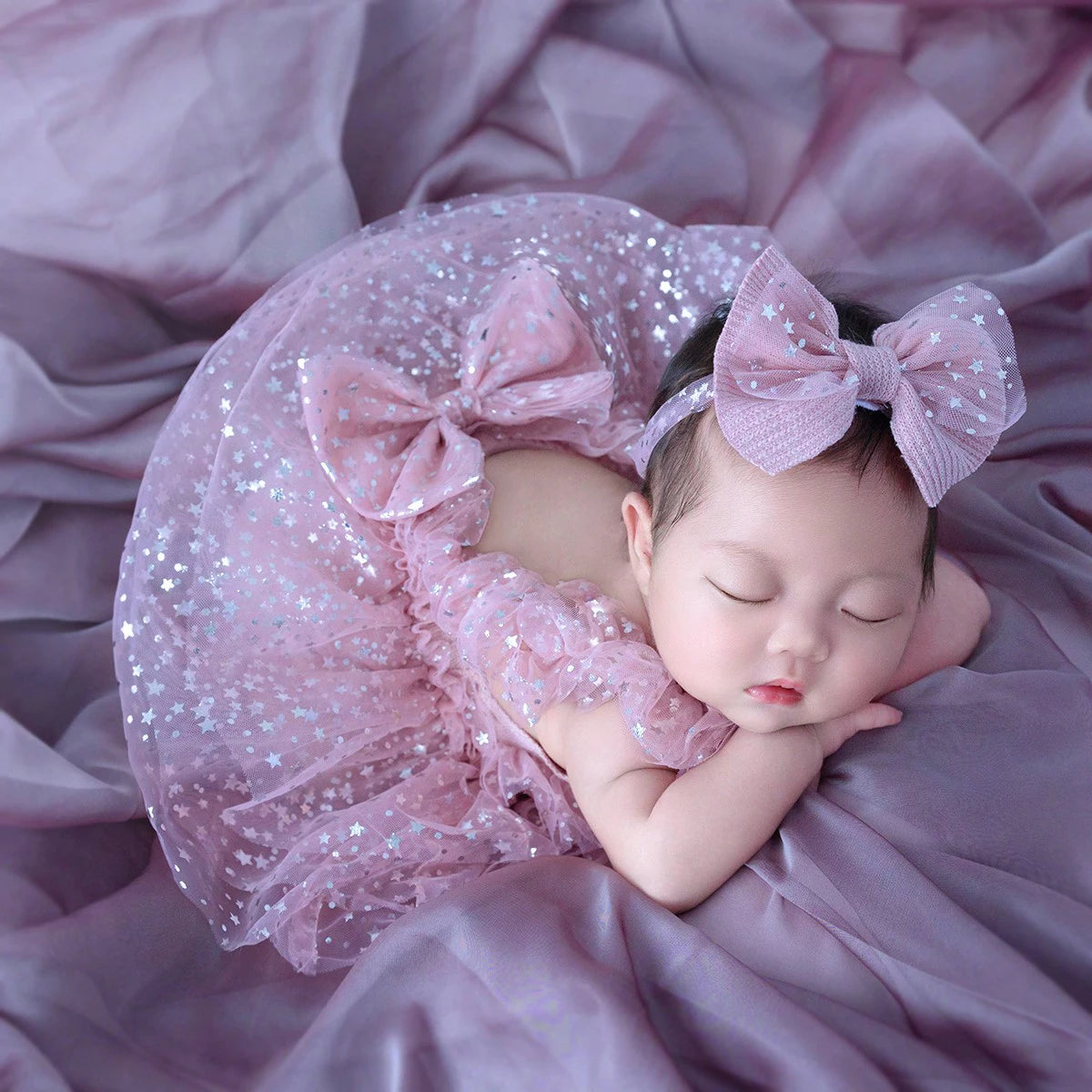 KMK - Lavender Silver Starry Romper Set