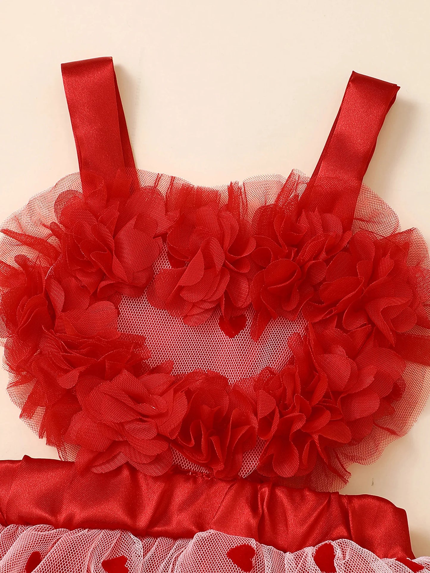KMK - Valentines Heart Tulle Romper Set