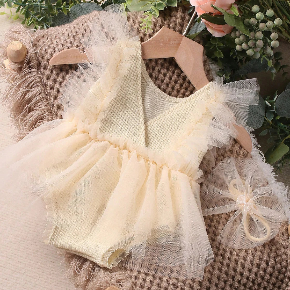 KMK - Plain Tulle Romper Set