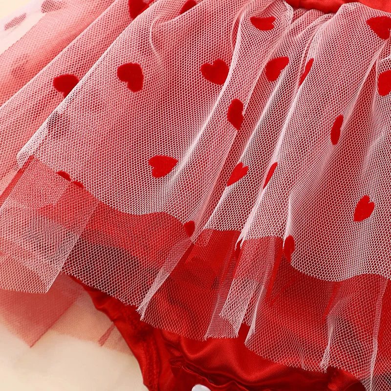 KMK - Valentines Heart Tulle Romper Set