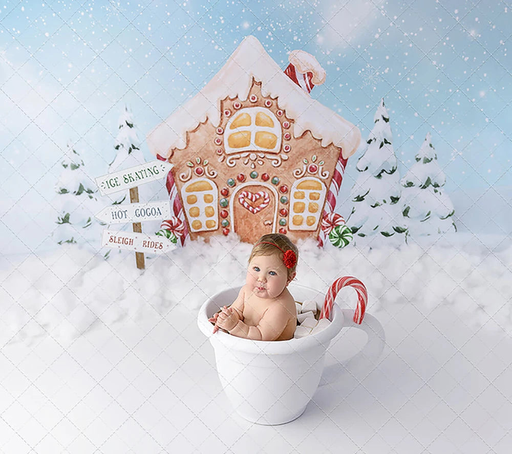 KMK - Winter Gingerbread House Backdrop