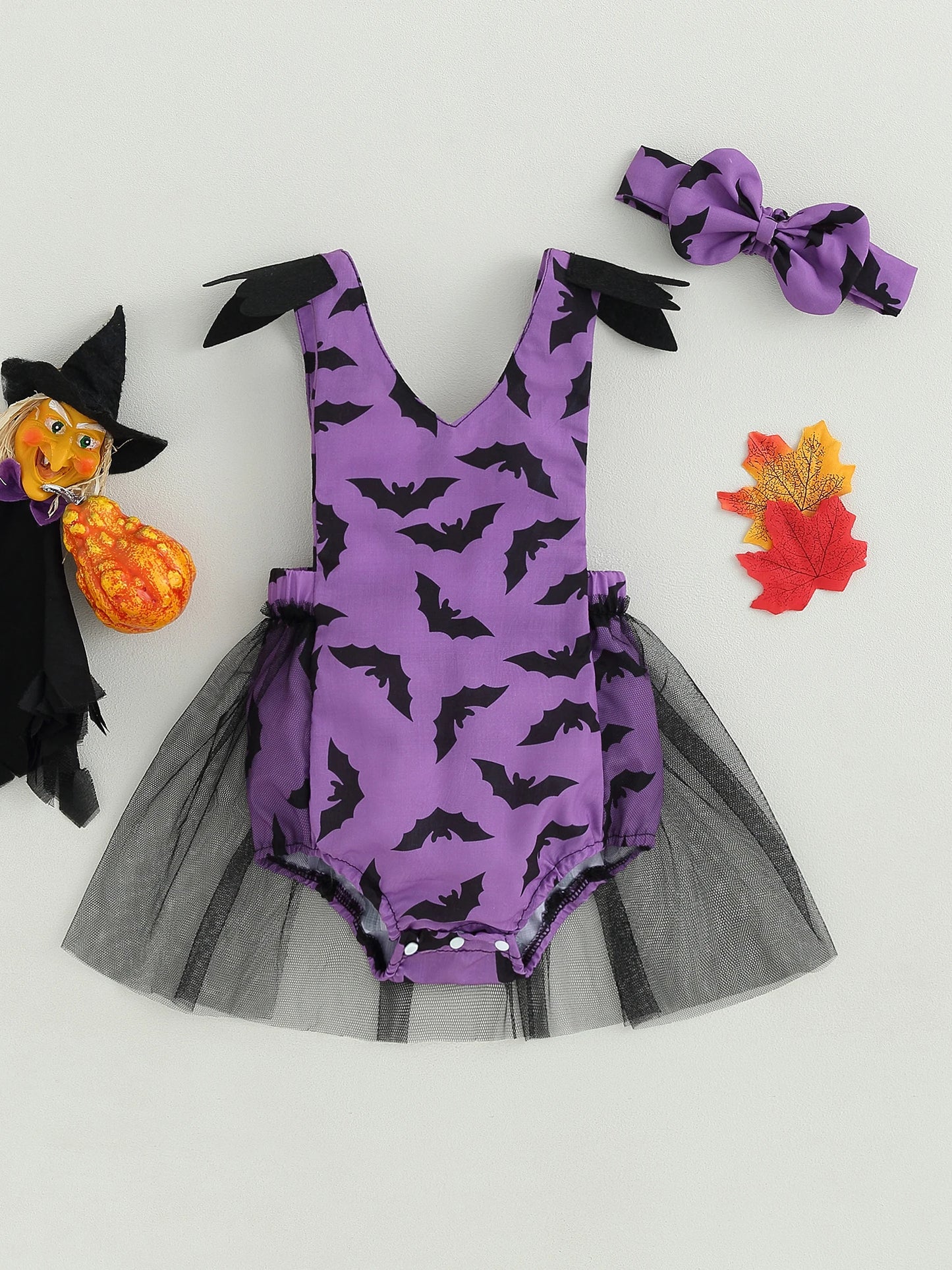 KMK - Halloween Bat Romper Set
