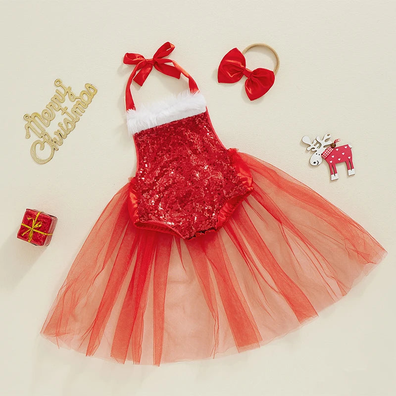 KMK - Christmas Sequin Romper Set