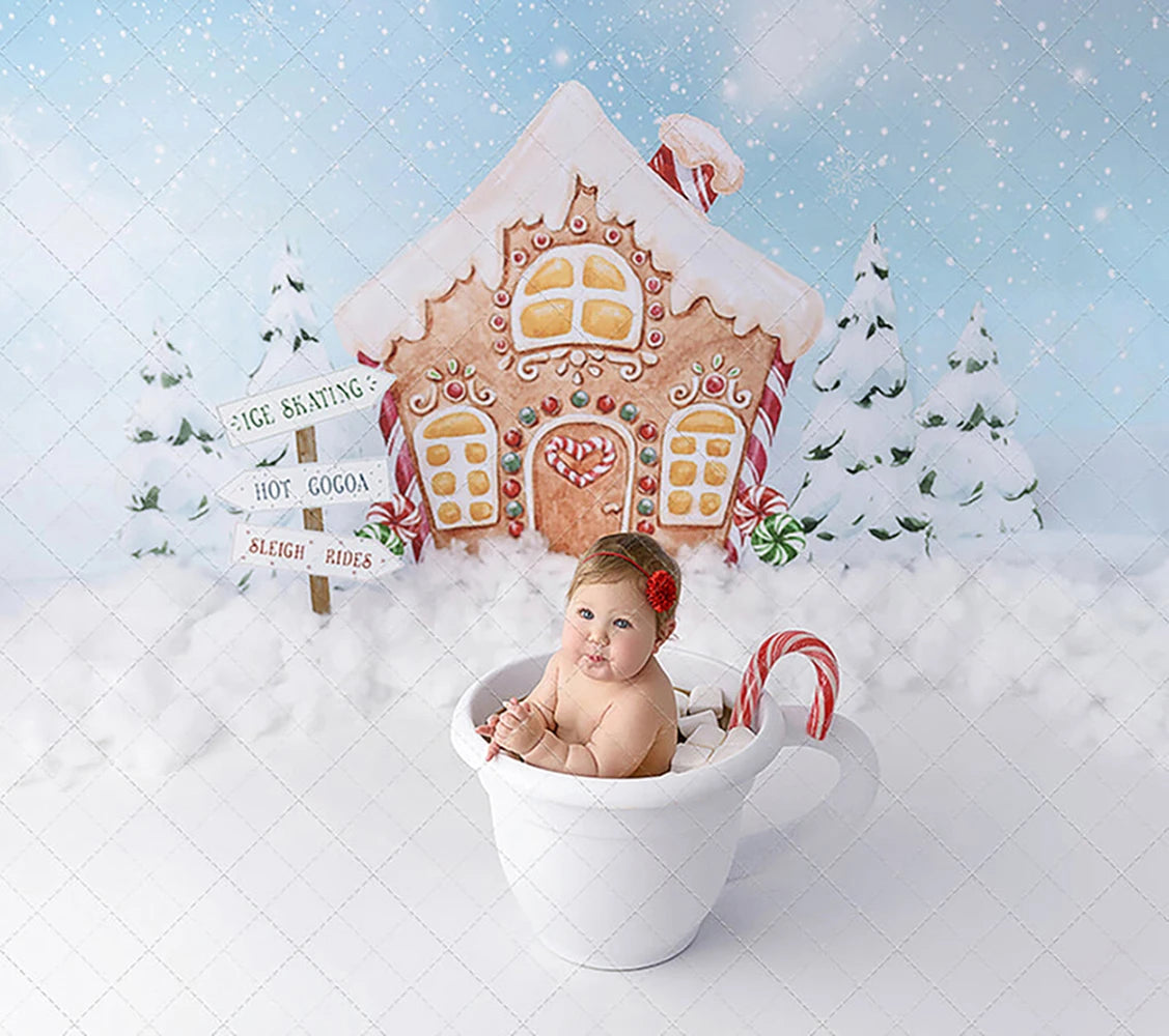 KMK - Winter Gingerbread House Backdrop