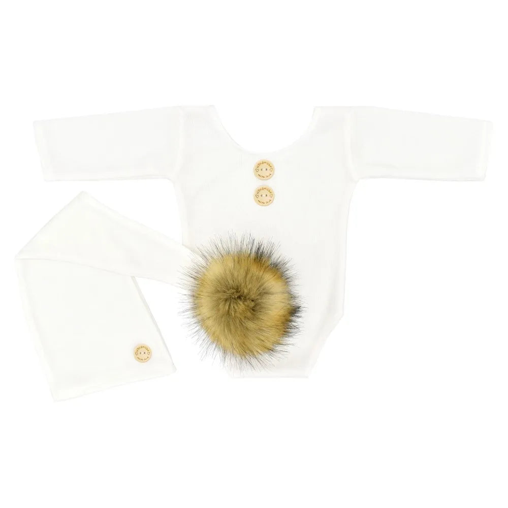 KMK - Long Sleeve Plain Romper Set
