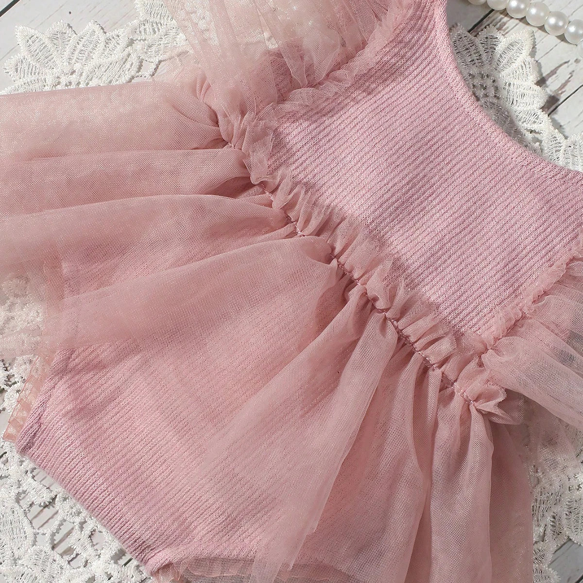 KMK - Plain Tulle Romper Set
