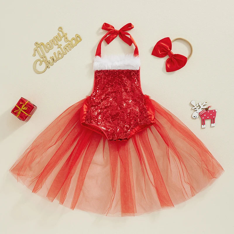 KMK - Christmas Sequin Romper Set