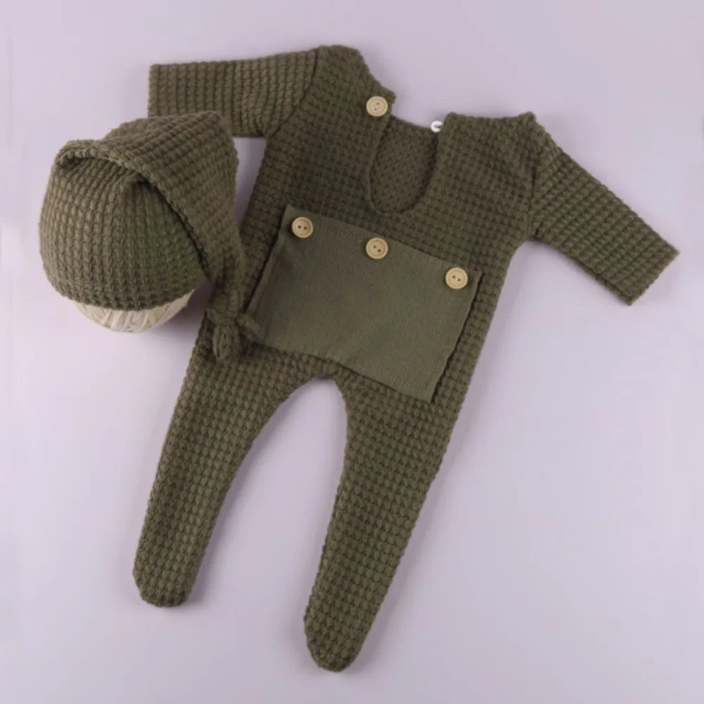 KMK - Waffle Pocket Romper Sets