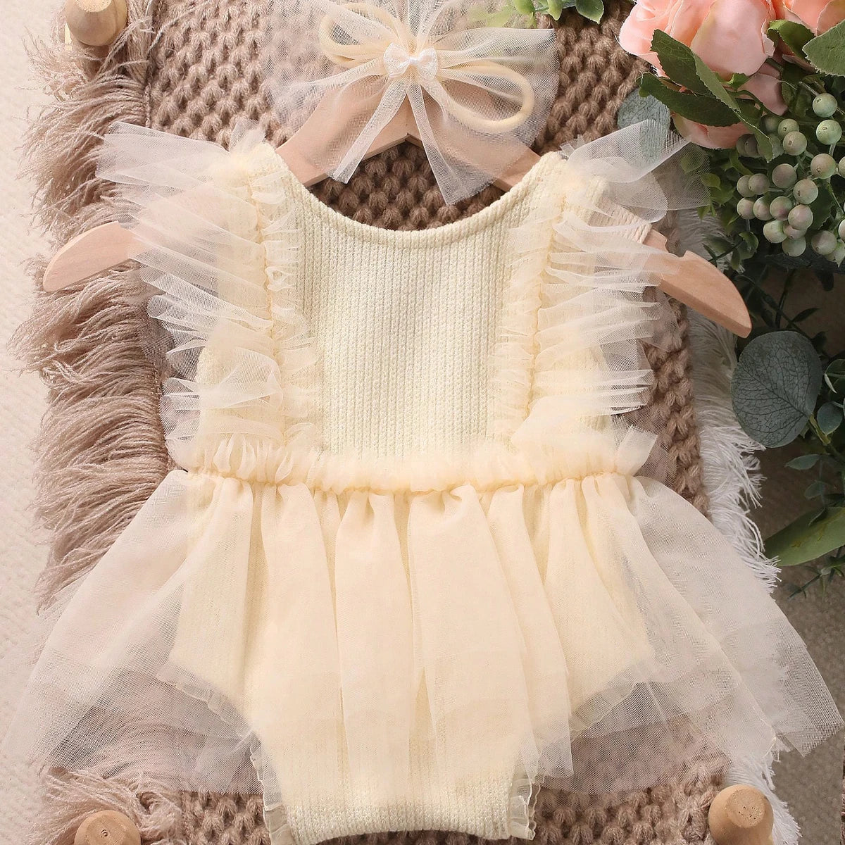 KMK - Plain Tulle Romper Set