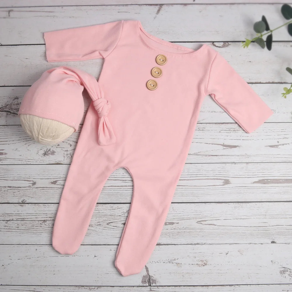 KMK - Buttons Footed Romper Set