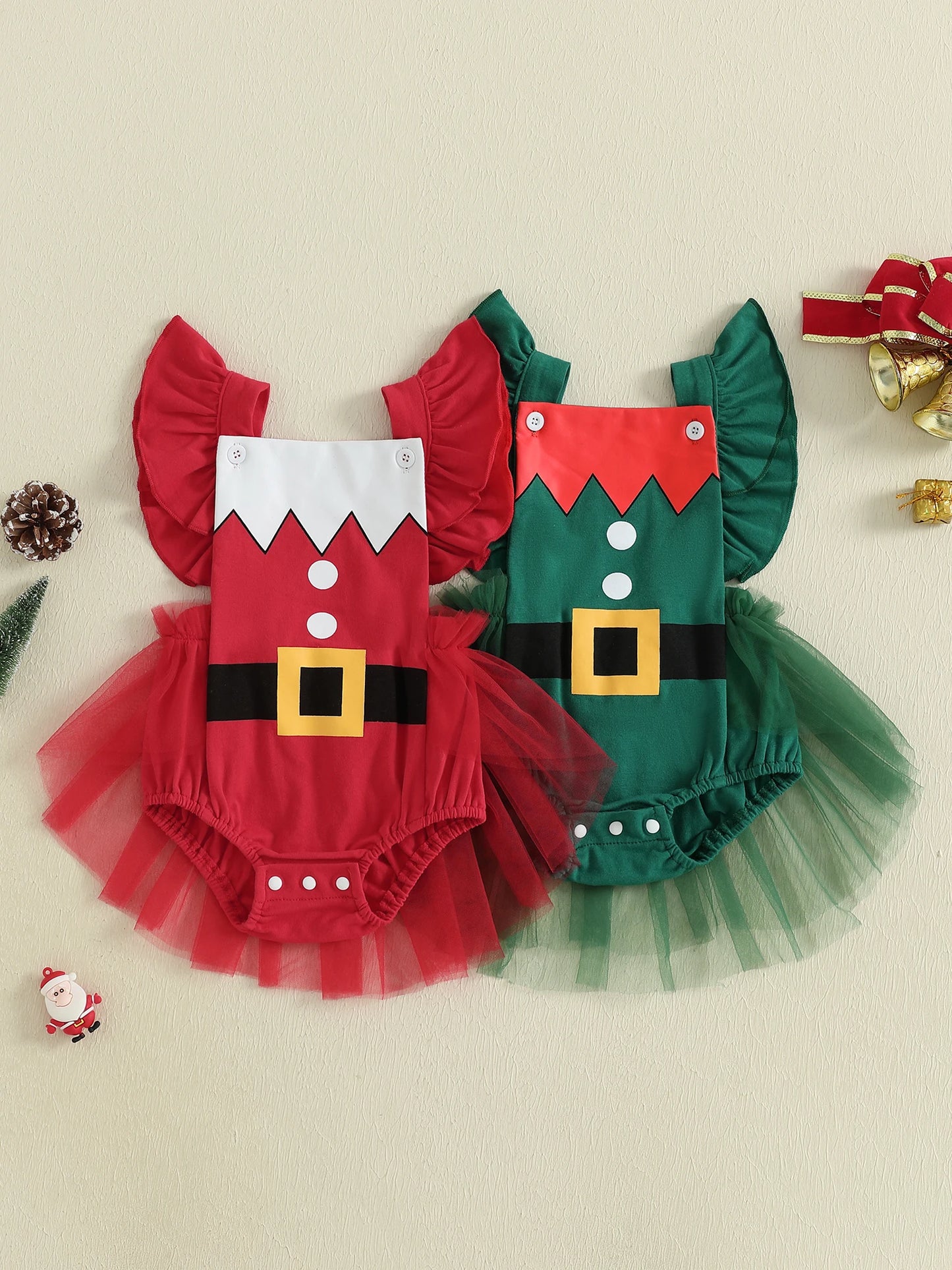 KMK - Christmas Elfin & Santa Rompers