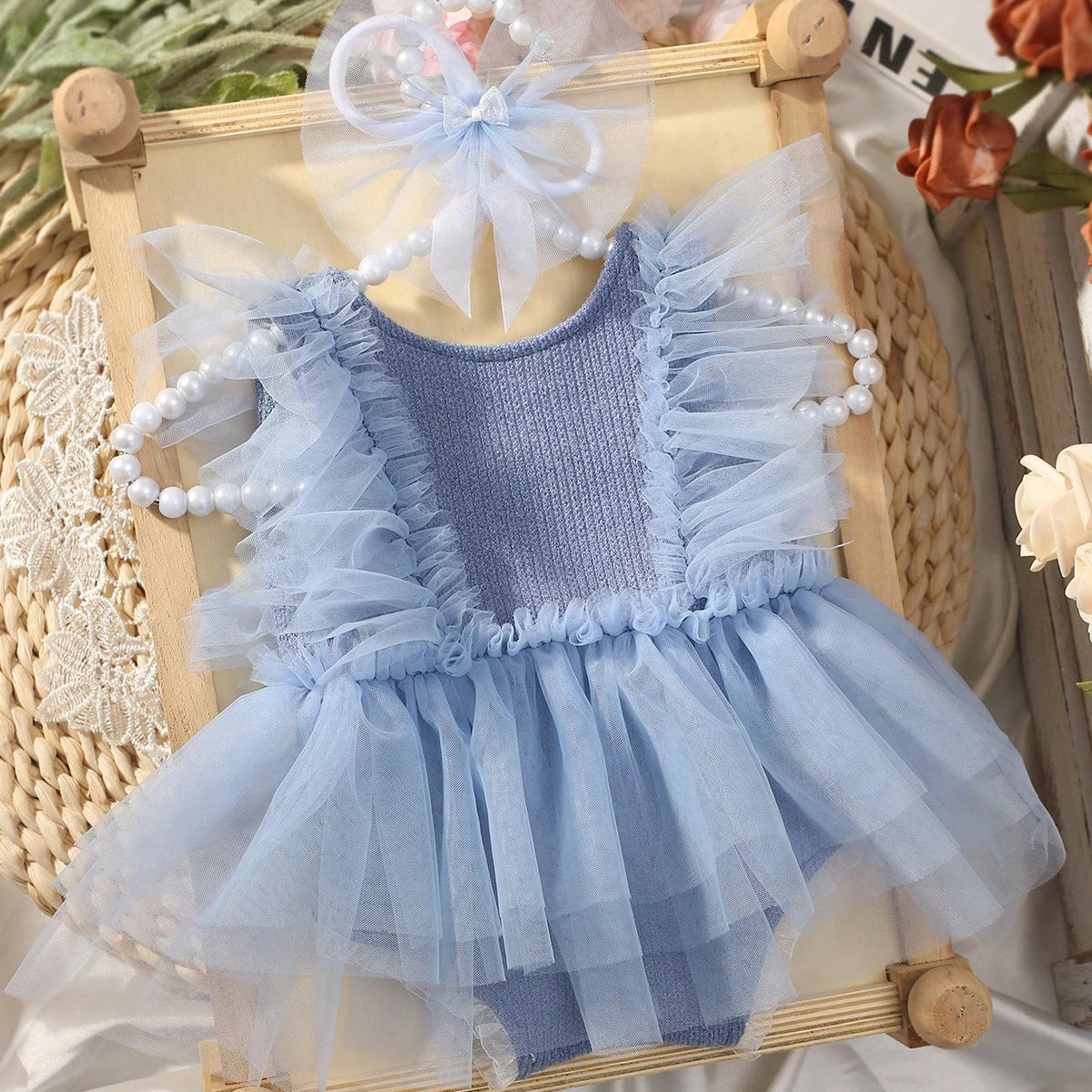 KMK - Plain Tulle Romper Set