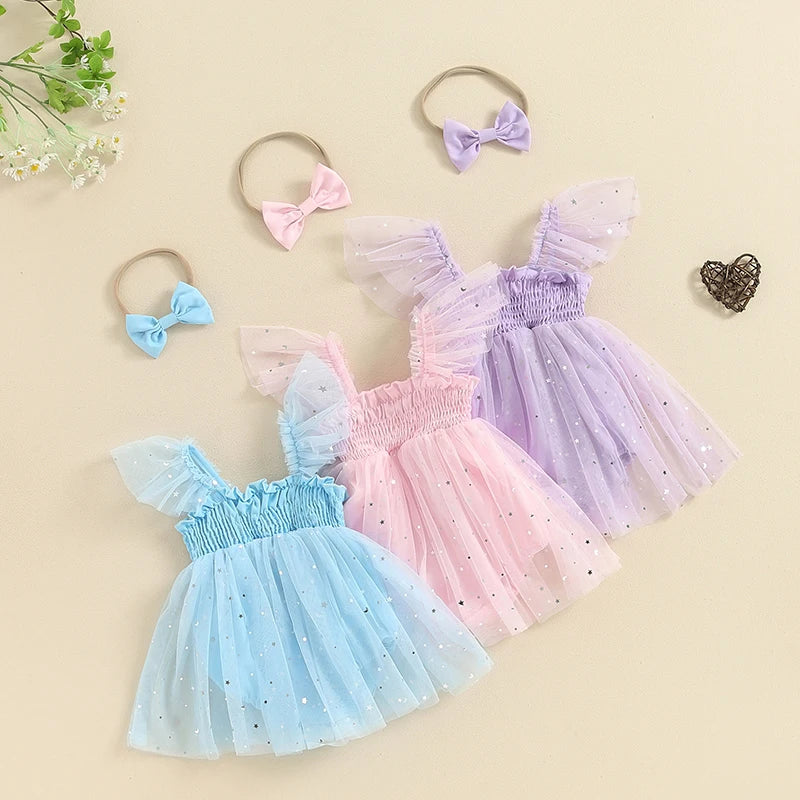 KMK - Starry Tulle Princess Romper Sets