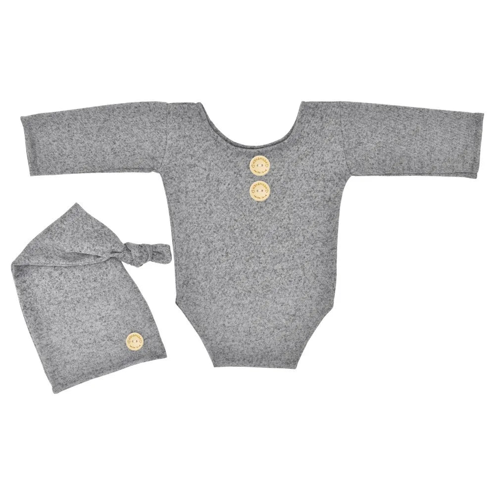 KMK - Long Sleeve Plain Romper Set