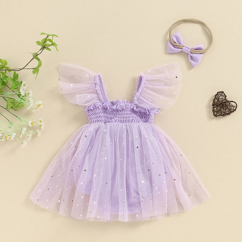 KMK - Starry Tulle Princess Romper Sets