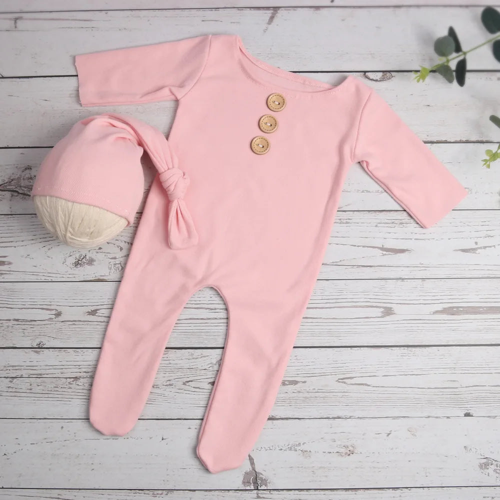 KMK - Buttons Footed Romper Set