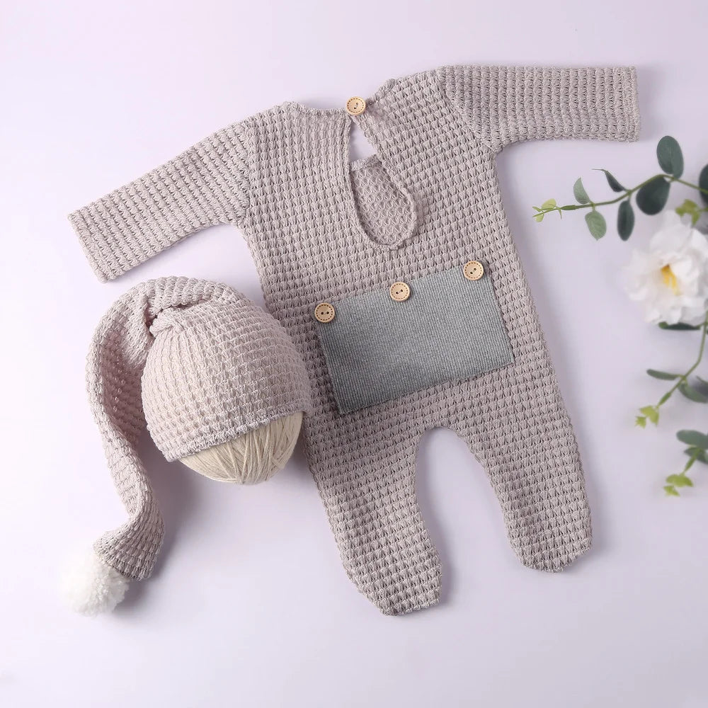 KMK - Waffle Pocket Romper Sets