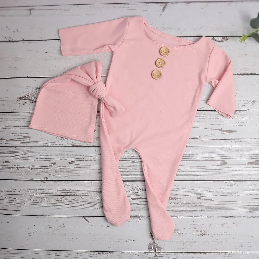 KMK - Buttons Footed Romper Set