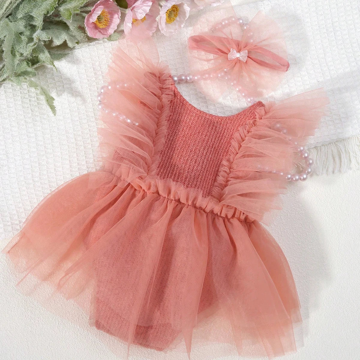 KMK - Plain Tulle Romper Set