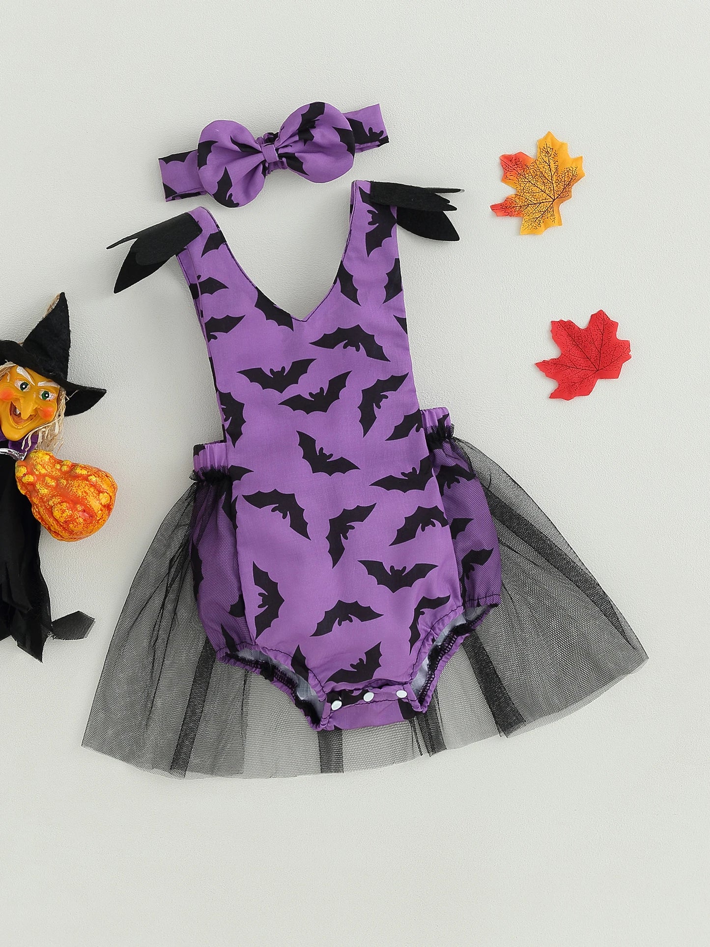 KMK - Halloween Bat Romper Set