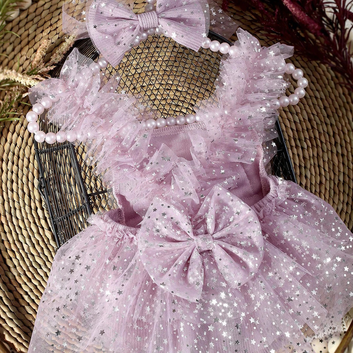 KMK - Lavender Silver Starry Romper Set