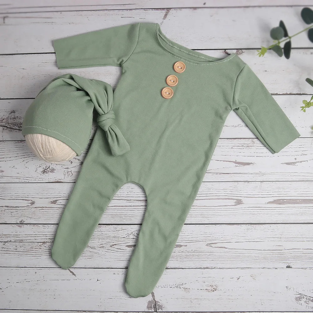 KMK - Buttons Footed Romper Set
