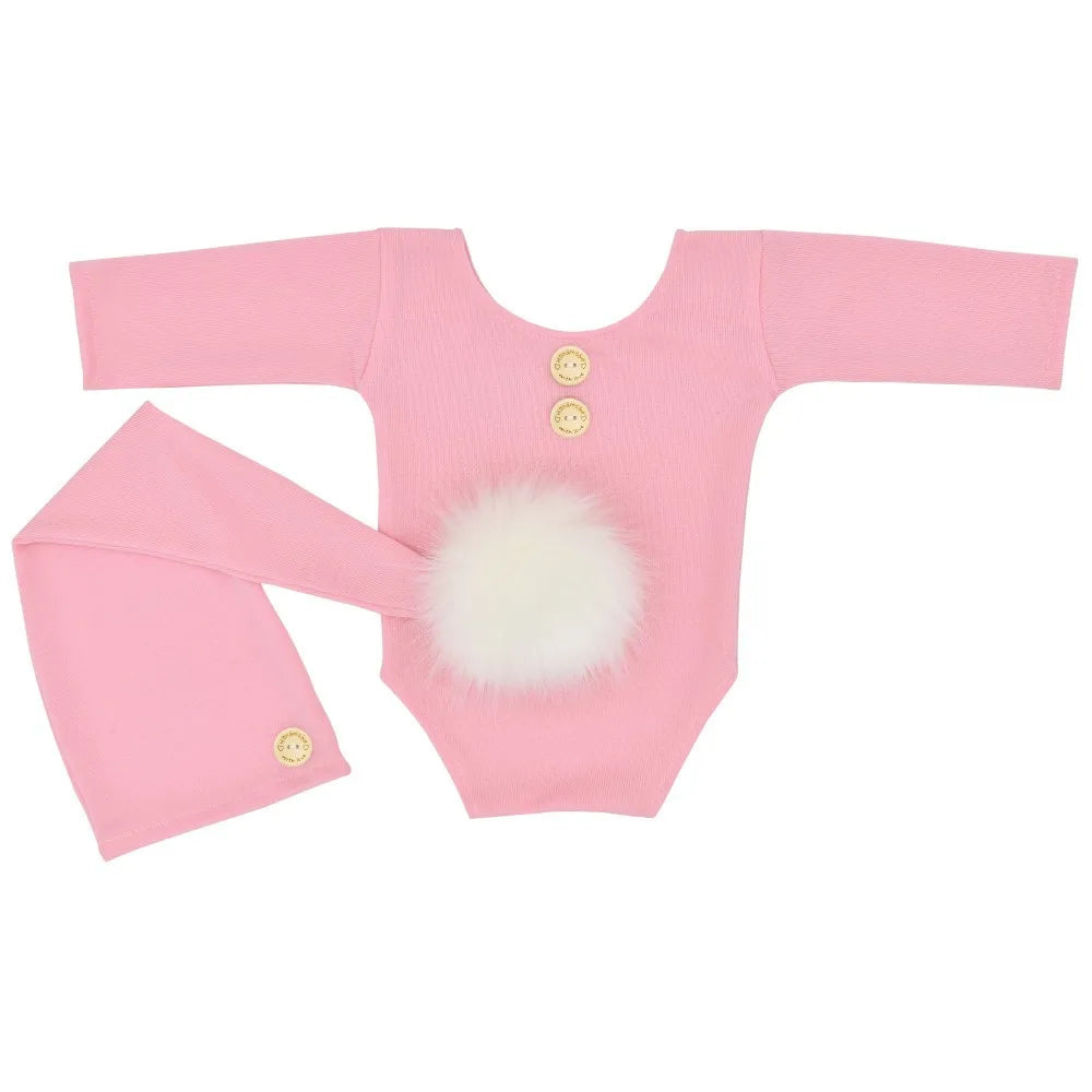 KMK - Long Sleeve Plain Romper Set