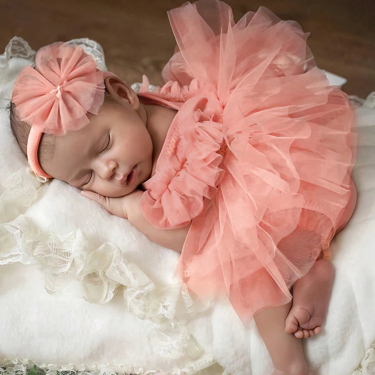 KMK - Plain Tulle Romper Set